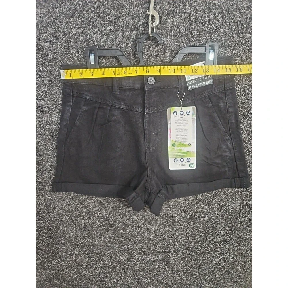 By Rewash Girls Women's Black Denim Jean Mom Shorts Sz 5 27 NWT